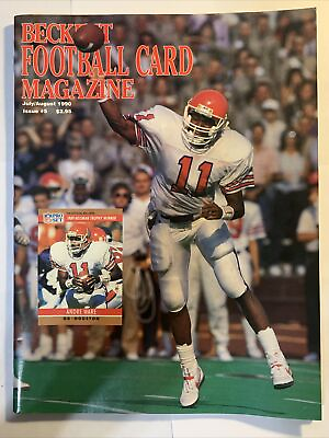 #ad Vintage Beckett Football Card Magazine July August 1990 Issue #5 Ware Cover LT $20.00