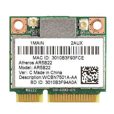 #ad AR5B22 WiFi Card Network Dual Band Wireless Mini PCI e WLAN 300Mbps BT 4.0 Combo $11.16