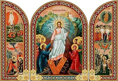 #ad Resurrection of Christ Feast Day Doors Easter Orthodox Icon Triptych 8.75 In $35.88