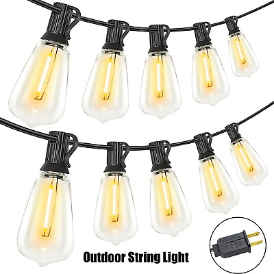 #ad Outdoor String Lights 50ft LED ST38 Warm Edison String Lights Outdoor US Ship $29.38