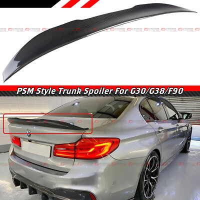 #ad FOR 17 23 BMW G30 G38 5 SERIES F90 M5 PSM STYLE CARBON FIBER TRUNK SPOILER WING $145.99