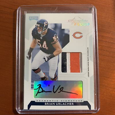 #ad 2006 Playoff Signature Proof Brian Urlacher 3 COLOR Patch AUTO 50 WOW $299.95