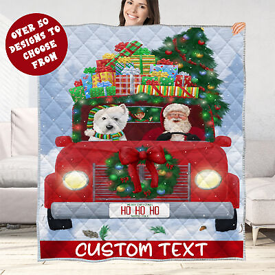 #ad West Highland Terrier Quilt Dog Bedding Personalized Christmas Gift Designs NWT $59.99