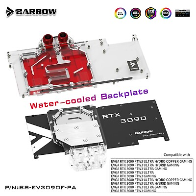 #ad BARROW BS EV3090F PA GPU Water Cooling Block For EVGA RTX3090 3080 FTW3 ULTRA $82.71