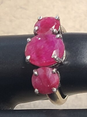 #ad 925 Ruby Ring 3.7 Grams Size 7.25 $44.95