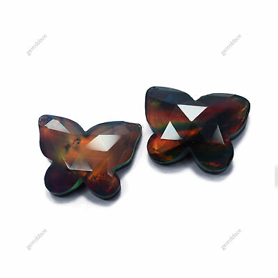 #ad Gorgeous Gems Butterfly Cabochon Natural Opal CERTIFIED 32.58 Ct Bi Color Pair $39.17