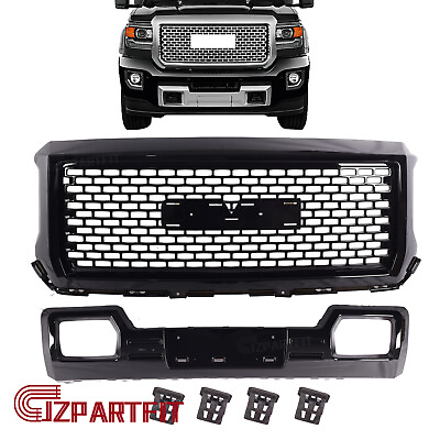 #ad Fits GMC Sierra 1500 2014 2015 Denali Front Grille Lower Plate Gloss Black $189.99