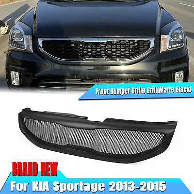 #ad Front Bumper Grille Hood Grill Cover Kit For Kia Sportage 2013–2015 Matte Black $158.52