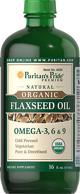 #ad Puritan#x27;s Pride Organic Flaxseed Oil 16 fl oz Liquid $8.00