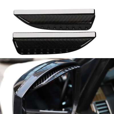 #ad 2Pcs JDM Carbon Fiber Rear View Side Mirror Visor Shade Rain Shield Water Guard $13.88