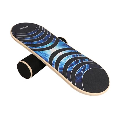 #ad Wooden Balance Board Trainer Roller Snowboard Surf Hockey Skateboard Fitness $71.99
