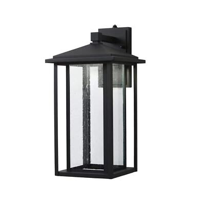 #ad Home Decorators Collection Outdoor Sconces 18quot; Seeded Glass Dusk to Dawn Black $146.78