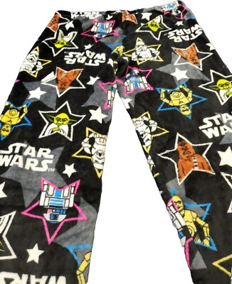 #ad Star Wars Death Star Vader Stormtrooper Boba Fett Print Black Pajama Pants 2XL $17.99