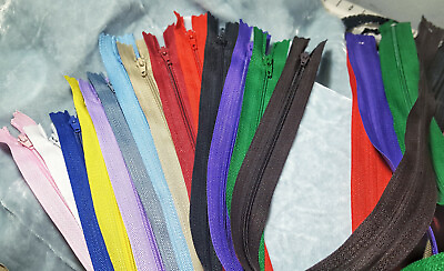 #ad Regular Nylon Coil Plastic Closed End Zippers 7quot; 9quot; 12quot; 16quot; 22quot; choose colors $3.49