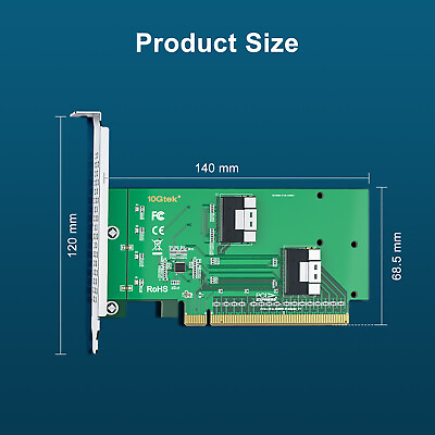 #ad PCIe to SFF 8654 Adapter PCIe 4.0 x16 to SFF 8654 2x 8i for U.2 NVMe SSD $18.07