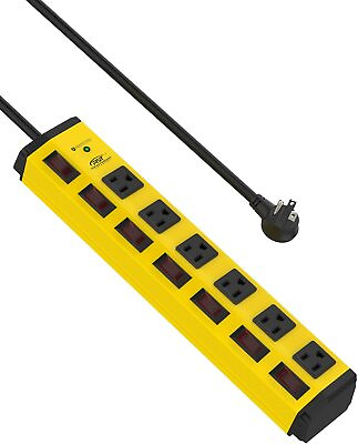 #ad 6 outlets Heavy Duty Power Strip1200J Surge Protector 6 ft Individual Switches $29.69