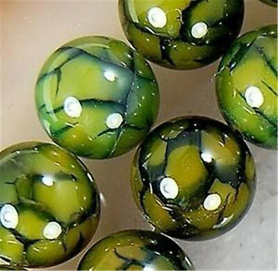#ad Natural 8mm Yellow Dragon Veins Agate Gemstone Round Loose Beads 15#x27;#x27; Strand $3.46
