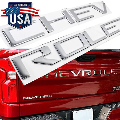 #ad Chrome Raised Tailgate Letters Decal Fit For Chevy Chevrolet Silverado 2019 2024 $19.88