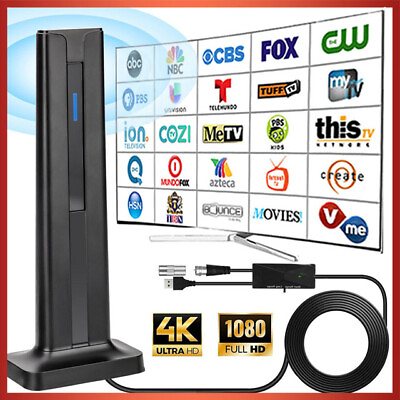 #ad 6000 Miles Upgraded TV Antenna Digital HD Antena Indoor HDTV 1080P 4K Long Range $17.45