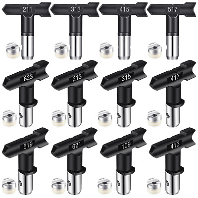 #ad Black Airless Spray Tips For Paint Sprayer Nozzle #213 #211 #315 #313 #417 #519 $9.89