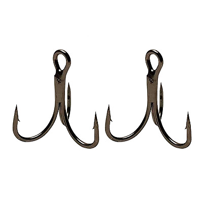 #ad 25 100pcs Fishing Treble Hook Triple Hooks High Carbon Steel Brabed Sharp #14 #4 $9.59
