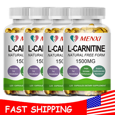 #ad L Carnitine 1500mg High Potency Supports Natural Energy Production 4 bottles $12.95