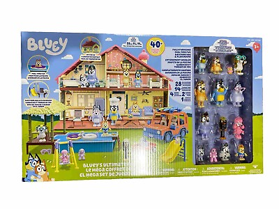 #ad ⭐️ BLUEY Ultimate Mega Set: 40 Pieces 4 in 1 14 Characters Pooltime BBQ ⭐️ $77.42