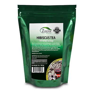 #ad Hibiscus Tea Bags Mega Pack 100 Bags Naturally Caffeine Free Hibiscus Tea $24.94