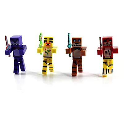 #ad 4 Pack Pixels Miner cake topper Action Figures Toys for the Miner... $20.99