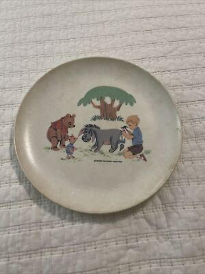 #ad Vintage 1964 Winnie The Pooh Plate Eeyore Piglet Christopher Robin Tree $19.99
