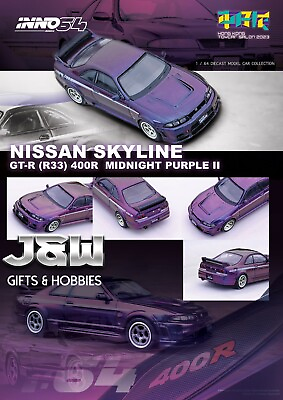 #ad Inno64 Nissan Skyline GTR R33 Nismo 400R Midnight Purple II HK Toy Salon 1 64 $23.99