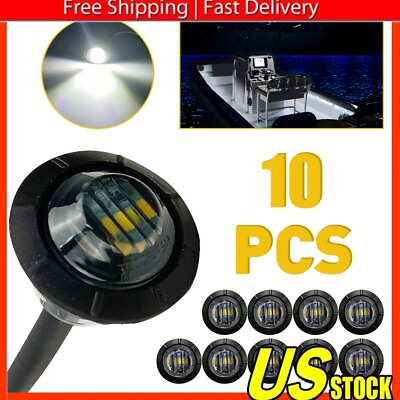 #ad 10X White Smoked Marker Side Round lights Truck Trailer 3 4quot;LED Bullet Light $10.99