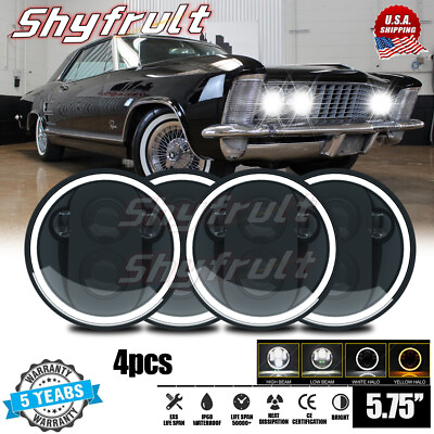 #ad For Buick Riviera 1963 1974 4PCS 5 3 4quot; 5.75 inch Round LED Headlights High Low $117.89
