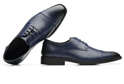 #ad Men Business Leather Dress Formal Casual Lace Up Wedding Chunky Office Shoes Sz $68.97