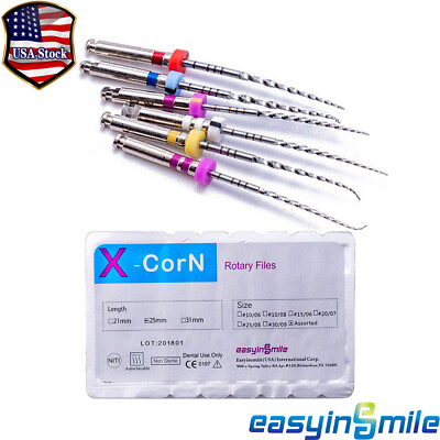 #ad 6Pcs Dental Endo NITI X CorN Root Canal Rotary Treatment Files USA EASYINSMILE $14.02
