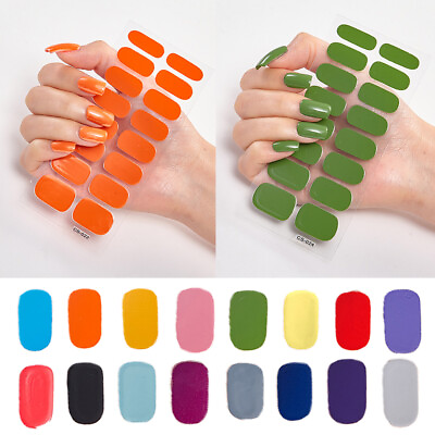 #ad Full Size Nail Wraps Stickers Polish Manicure Art Self Stick Decor 3D Strips $0.99