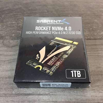 SABRENT Rocket 2230 NVMe 4.0 1TB High Performance PCIe 4.0 M.2 2230 SSD SB 2130 $78.95
