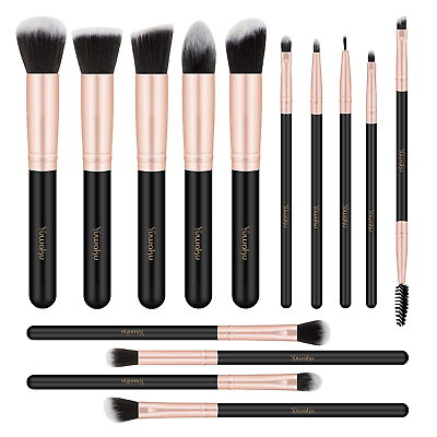 #ad Makeup Brushes Makeup Kit 14PCS Make up Brushes Set Black for Makeup $14.99