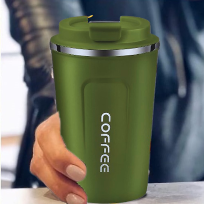 #ad thermal coffee mug green color Only available without letters are $11.99