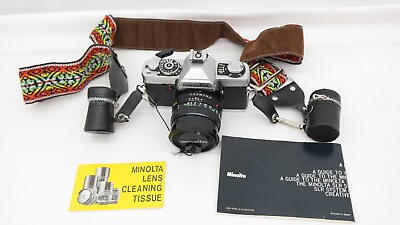#ad Vintage Minolta XG 7 Camera w MD Rokkor X Lens amp; Camera Strap EL $70.00