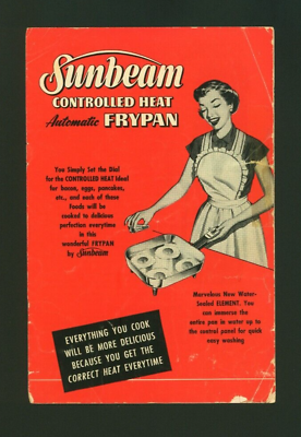 #ad Sunbeam Frypan Vintage ©1953 Manual amp; Recipe Book $3.74