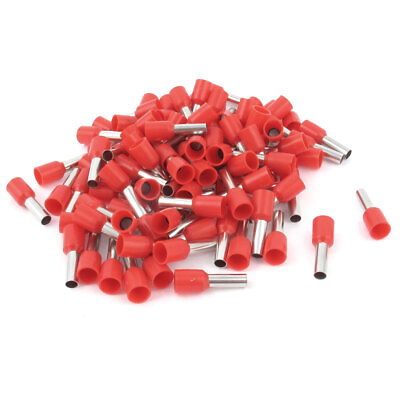 #ad 100Pcs E4009 12AWG Insulated Ferrule Wire Cord End Terminal Crimp Connector Red $6.77