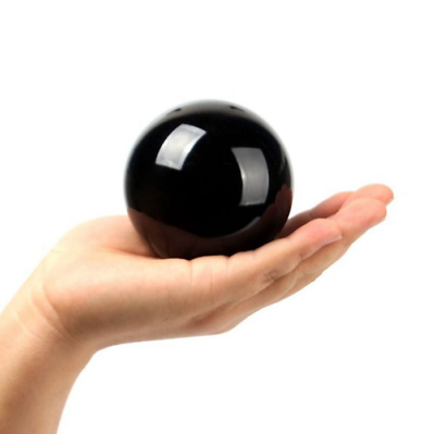#ad 40mm Asian Natural Black Obsidian Sphere Crystal Ball Healing Stone Home Decor $7.53