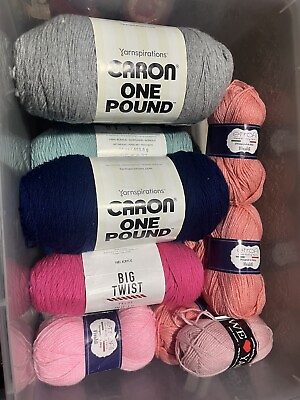 #ad Huge Lot Of Acrylic Fiber 4 Weight Mixed Color Yarn Full Of Possibilities $36.50