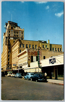 #ad Laredo Texas 1950s Postcard Street Scene Hotel Cafe Liquor Store $5.78