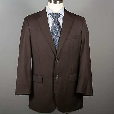 #ad Caravelli Mens Suit Coat Jacket 40R Brown Superior 150#x27;s 2 Button 2 Vent Blazer $29.00