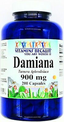 #ad 900mg Damiana Leaf 200 Capsules Turnera Aphrodisiaca Herb $16.82