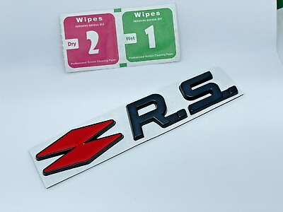 #ad Black RS Renault Sport Metal Boot Badge Emblem Clio Megane Twingo 908923441R GBP 11.99