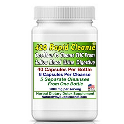 #ad 420 Rapid Cleanse 1 Hour To Clean Saliva Urine Blood Digestive 40 Count Bottle $26.95