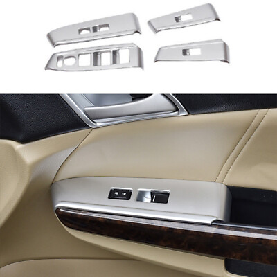 #ad Window Lock Lift Panel 4X For Honda Accord Crosstour 2008 2013 Trim Frame Silver $55.88